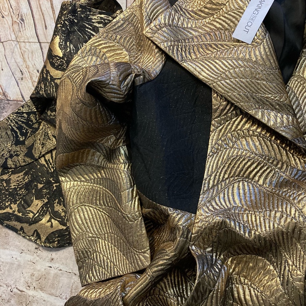 NWT ,Making The Cut , metallic,gold jaguar, midi, jacket,/XL wrap Size XX… - Picture 9 of 16